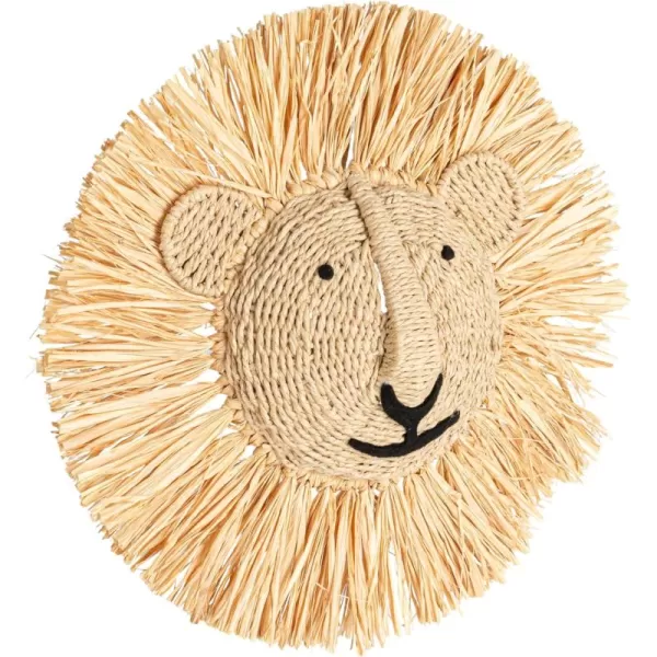 Creative CoOp Savannah King Raffia Lion Wall Art Natural