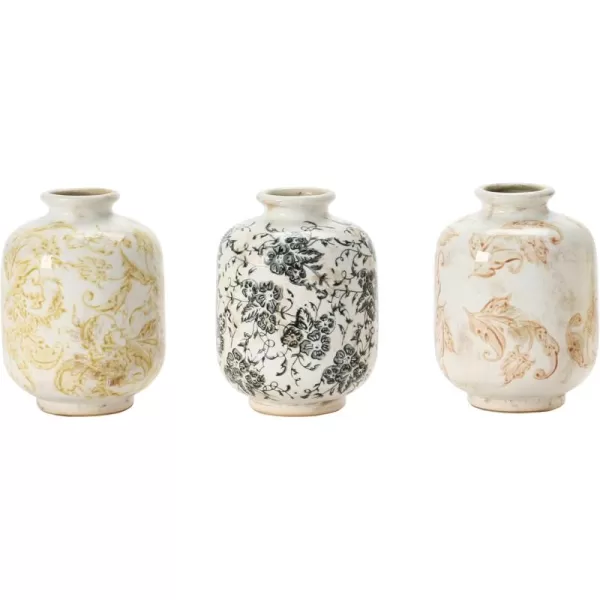 Creative CoOp Set of 3 575quot H Terra Cotta Vases Multi