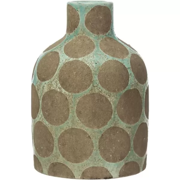Creative CoOp TerraCotta Planter with Wax Relief DotsAqua