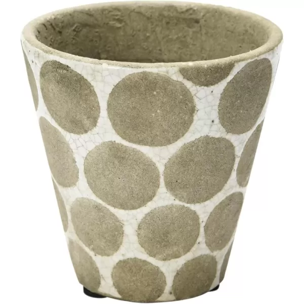 Creative CoOp TerraCotta Planter with Wax Relief DotsCream