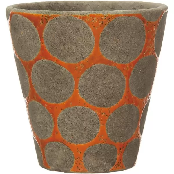 Creative CoOp TerraCotta Planter with Wax Relief DotsOrange