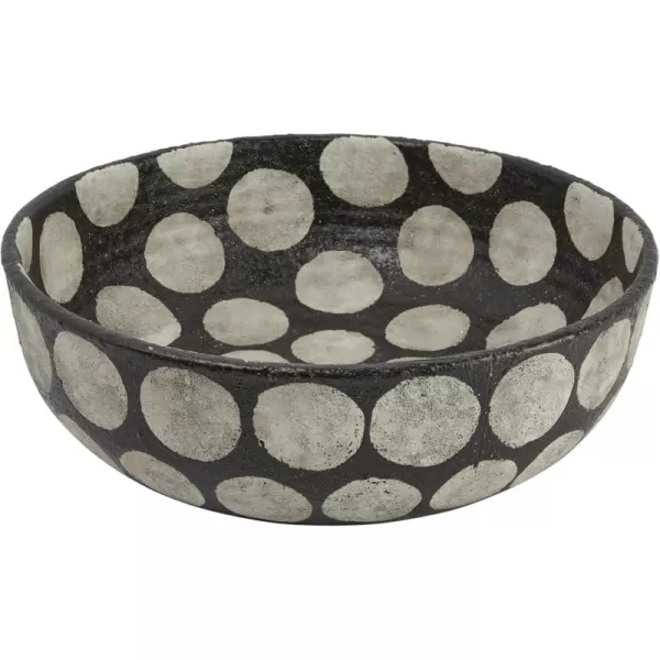 Creative CoOp Terracotta Wax Relief Dots Black and Natural Decorative Bowl