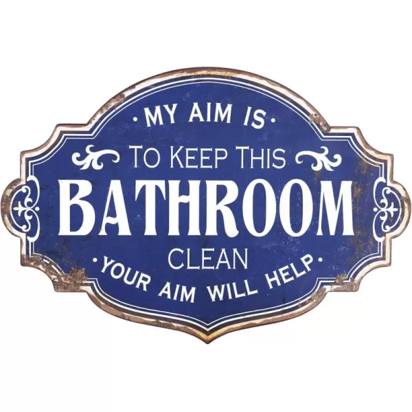Creative CoOp Vintage Metal Laundry Room Wall Sign with Distressed FinishBathroom