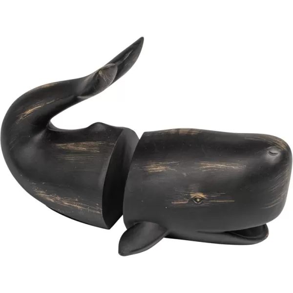 Creative CoOp Whale Shaped Resin Bookends Set of 2 PiecesDistressed Black