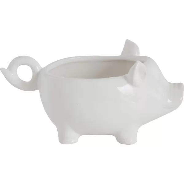Creative CoOp White Ceramic Pig Shaped Bowl725L x 45W x 35H