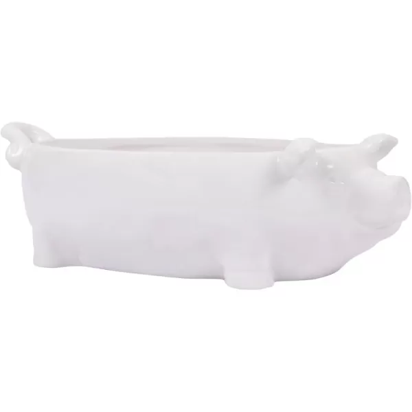 Creative CoOp White Ceramic Pig Shaped BowlLarge