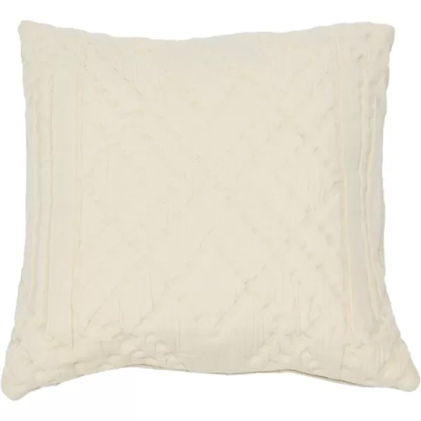 Creative CoOp Woven Cotton Jacquard Pillow 18quot L x 18quot W x 2quot H CreamCream