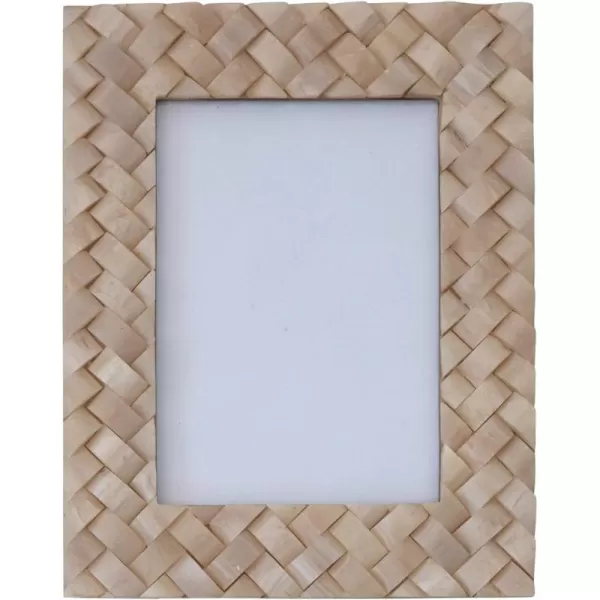 Creative CoOp Woven Resin Ivory Photo Frame