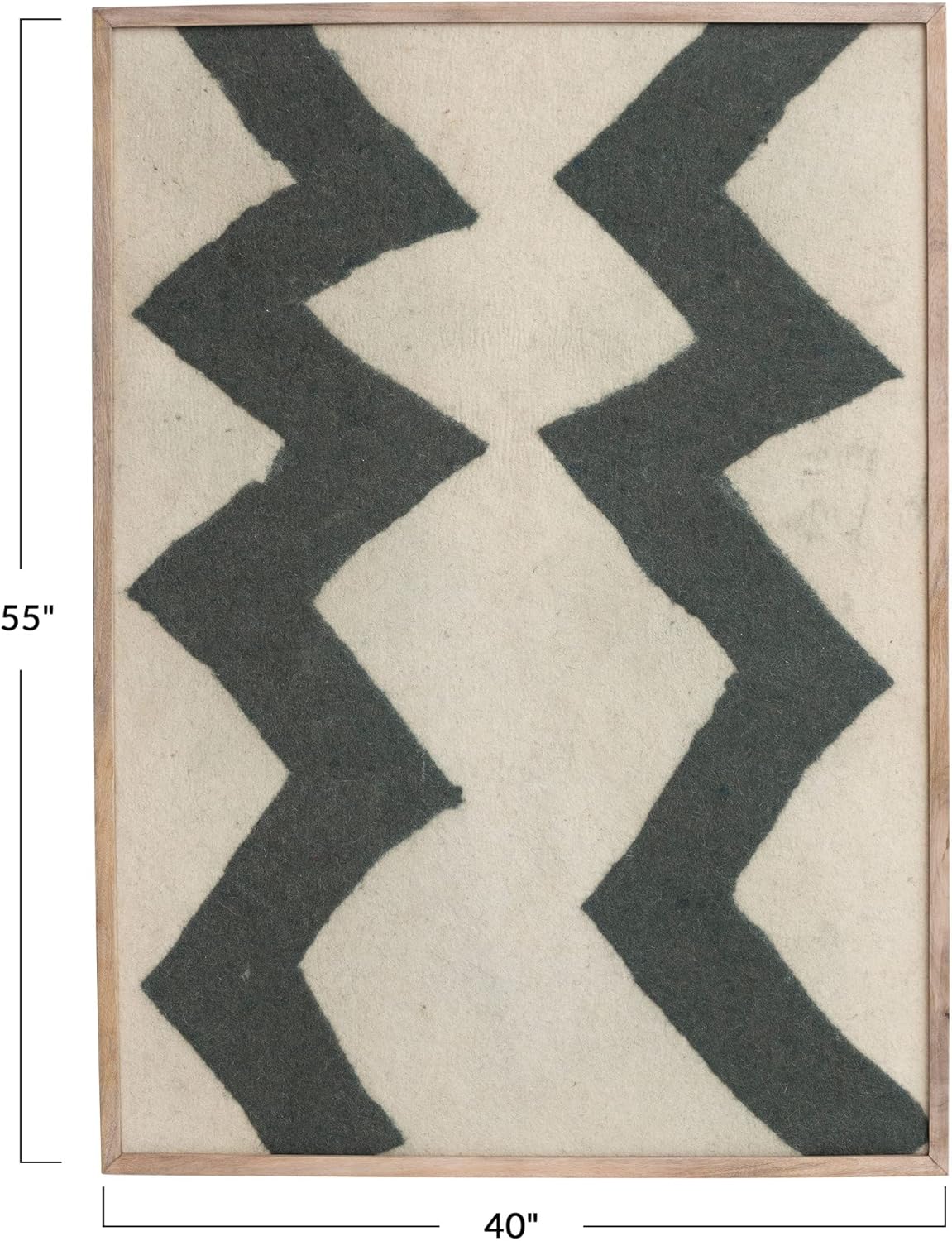 Creative CoOp Modern Wood Chevron Tile Art Multicolor Framed Wall Dcor Ivory