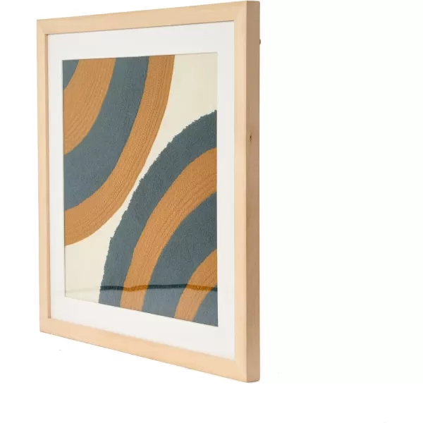 Creative CoOp 18quot Square Abstract Embroidery in Wood Frame Wall Art Multi