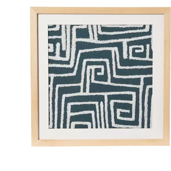 Creative CoOp 18quot Square Tufted Abstract Embroidery in Wood Frame Wall Art Multi