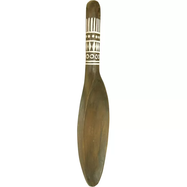 Creative CoOp 20quot H Decorative Mango Wood Spoon with HandPainted Pattern Wall Hanging Brown15