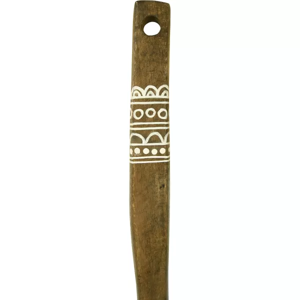Creative CoOp 20quot H Decorative Mango Wood Spoon with HandPainted Pattern Wall Hanging Brown20
