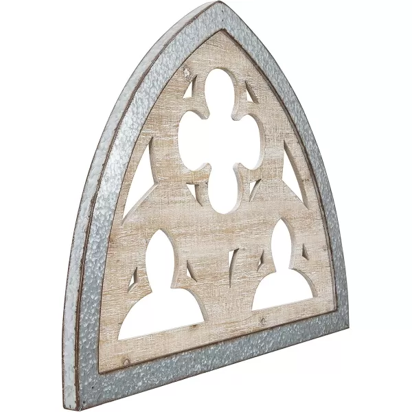 Creative CoOp 275quot Wood ampamp Metal Dcor Wall Art Silver