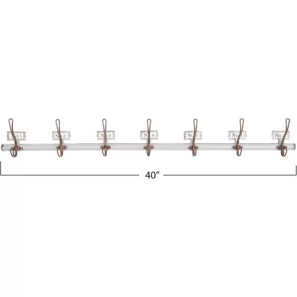 Creative CoOp 7 Numbered Wall Hooks on RodGray