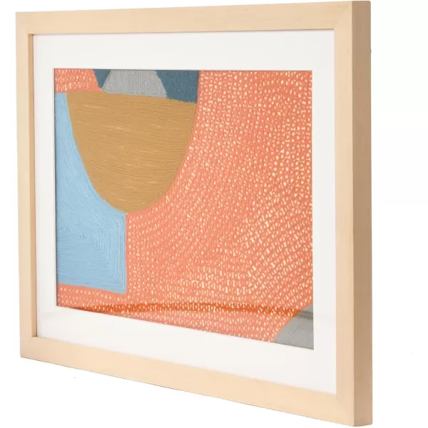 Creative CoOp Abstract Embroidery in Wood Frame Wall Art Multi