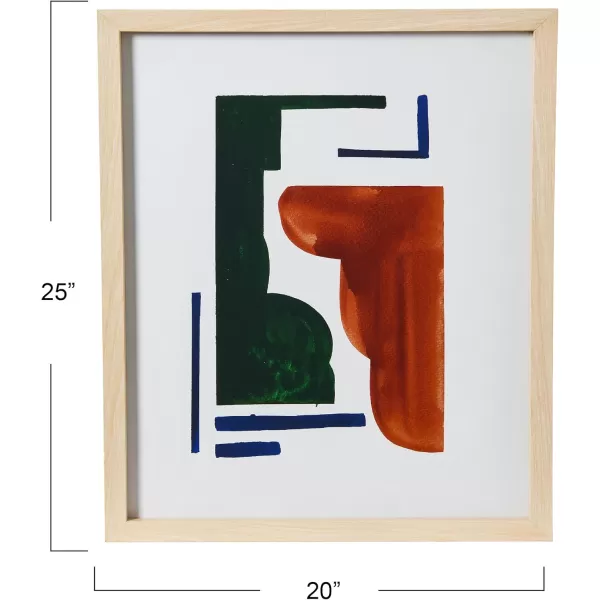 Creative CoOp Abstract Geometric Print with Solid Wood Frame and Glass CoverAbstract Squared