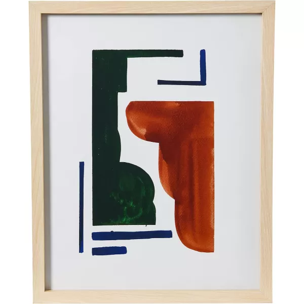 Creative CoOp Abstract Geometric Print with Solid Wood Frame and Glass CoverAbstract Squared