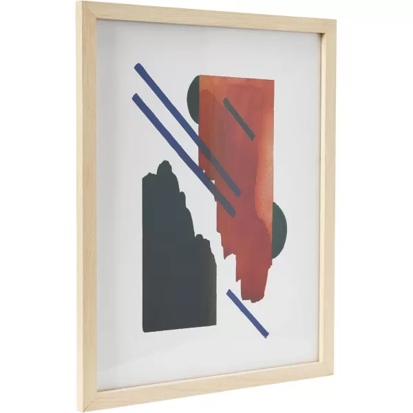 Creative CoOp Abstract Geometric Print with Solid Wood Frame and Glass CoverAbstract Stacked