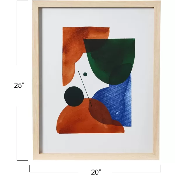 Creative CoOp Abstract Geometric Print with Solid Wood Frame and Glass CoverWall Deco 2