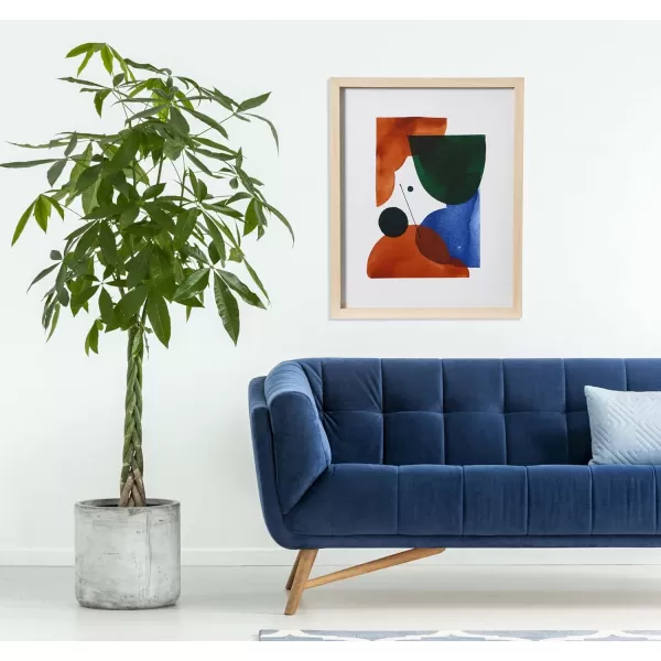 Creative CoOp Abstract Geometric Print with Solid Wood Frame and Glass CoverWall Deco 2