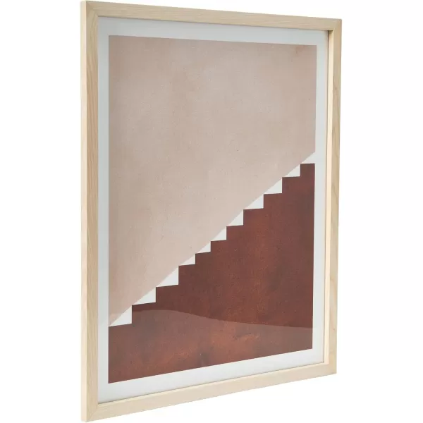 Creative CoOp Abstract Geometric Prints with Solid Wood Frame and Glass Cover Set of 2
