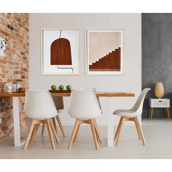 Creative CoOp Abstract Geometric Prints with Solid Wood Frame and Glass Cover Set of 2