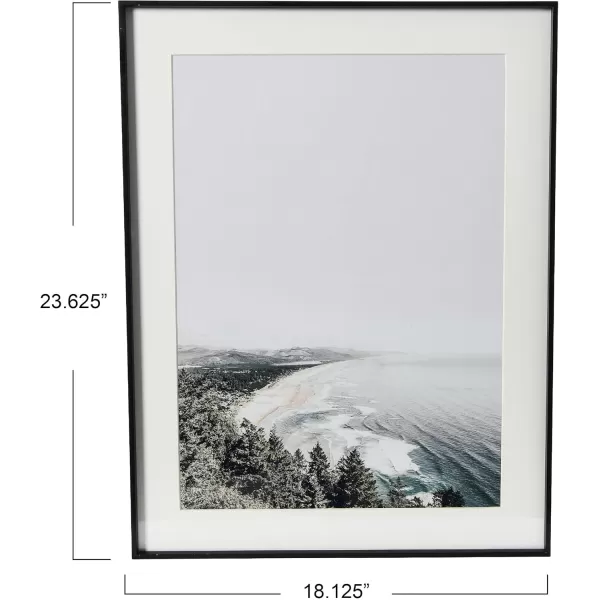 Creative CoOp Coastline Photo Print with Black Metal Frame