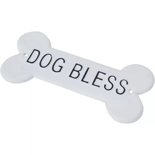Creative CoOp Decorative Iron quotDog Blessquot Wall SignWhite