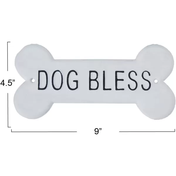 Creative CoOp Decorative Iron quotDog Blessquot Wall SignWhite