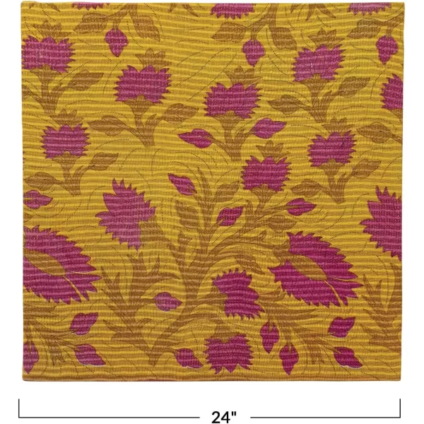 Creative CoOp Global Cotton Bengali Rali Quilt Fabric Art Multicolor Framed Wall Dcor Multi