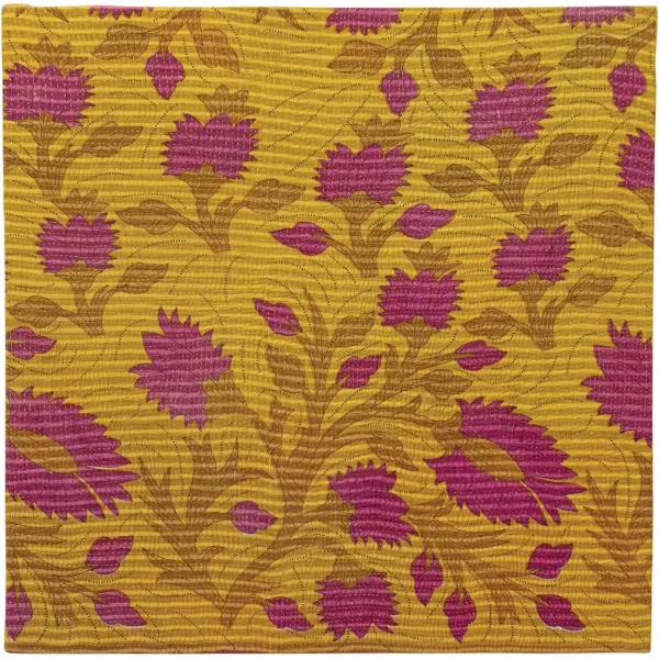 Creative CoOp Global Cotton Bengali Rali Quilt Fabric Art Multicolor Framed Wall Dcor Multi