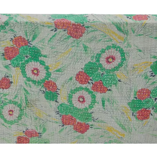 Creative CoOp Global Cotton Bengali Rali Quilt Fabric Art Multicolor Framed Wall Dcor Multi