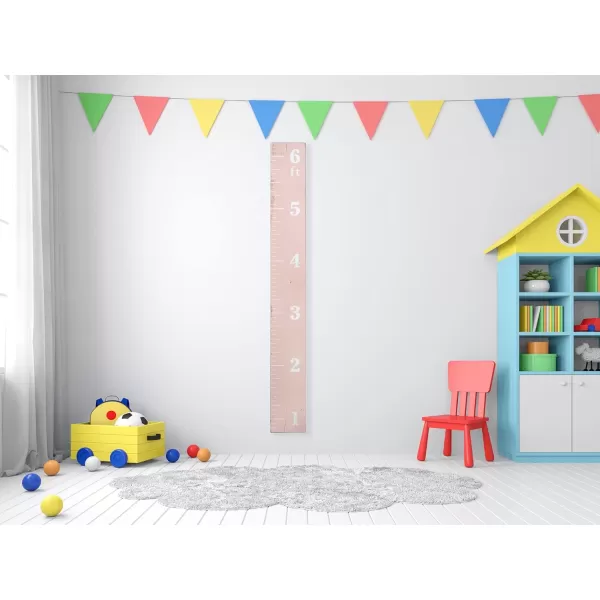 Creative CoOp Growth Chart Ruler Dcor Wall Art Pink 075quot x 6600quotPink