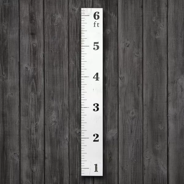 Creative CoOp Growth Chart Ruler Dcor Wall Art Pink 075quot x 6600quotWhite