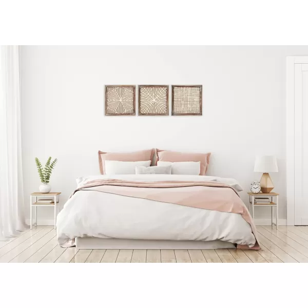 Creative CoOp Handmade Paper Wall Dcor in Wood Frame Set of 3 Styles