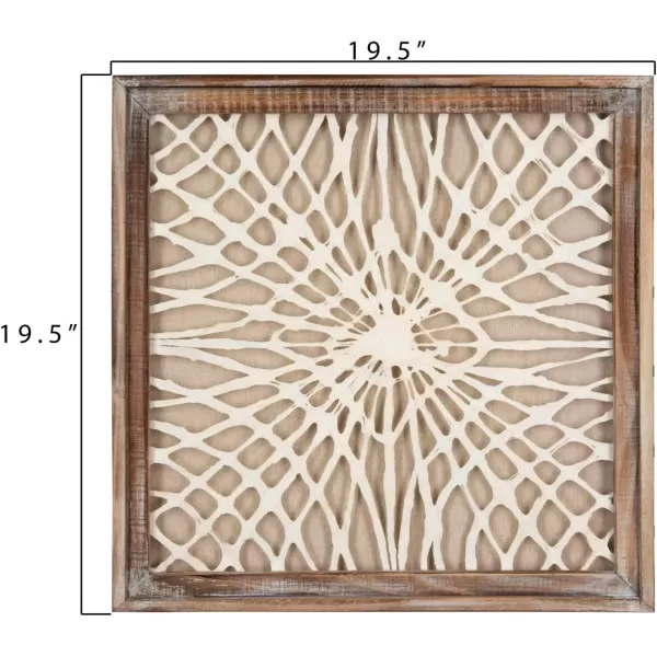 Creative CoOp Handmade Paper Wall Dcor in Wood Frame Set of 3 Styles