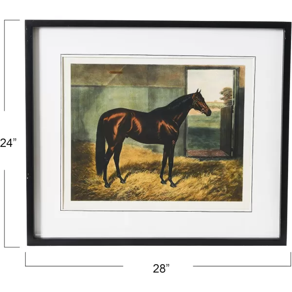 Creative CoOp Horse Print with Wood FrameBay Horse