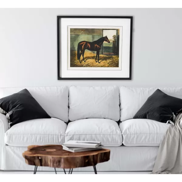 Creative CoOp Horse Print with Wood FrameBay Horse