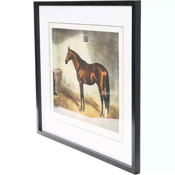 Creative CoOp Horse Print with Wood FrameBay with Markings