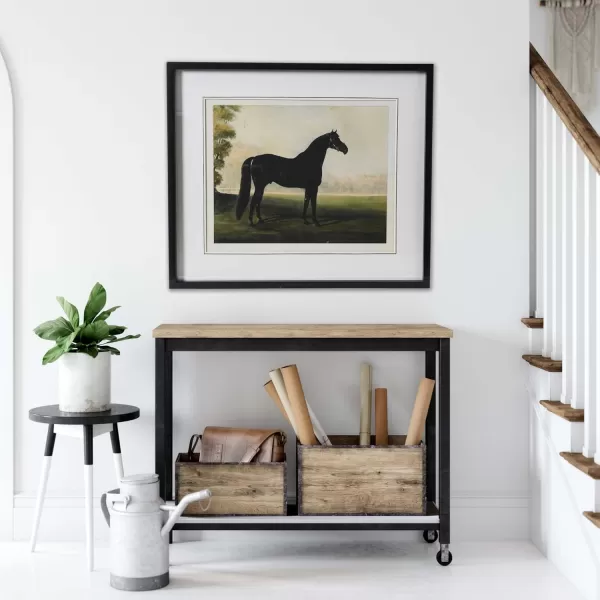 Creative CoOp Horse Print with Wood FrameBlack