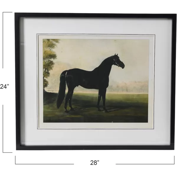 Creative CoOp Horse Print with Wood FrameBlack