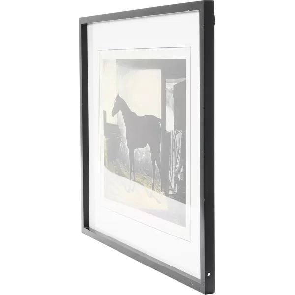 Creative CoOp Horse Print with Wood FrameBlack with Markings