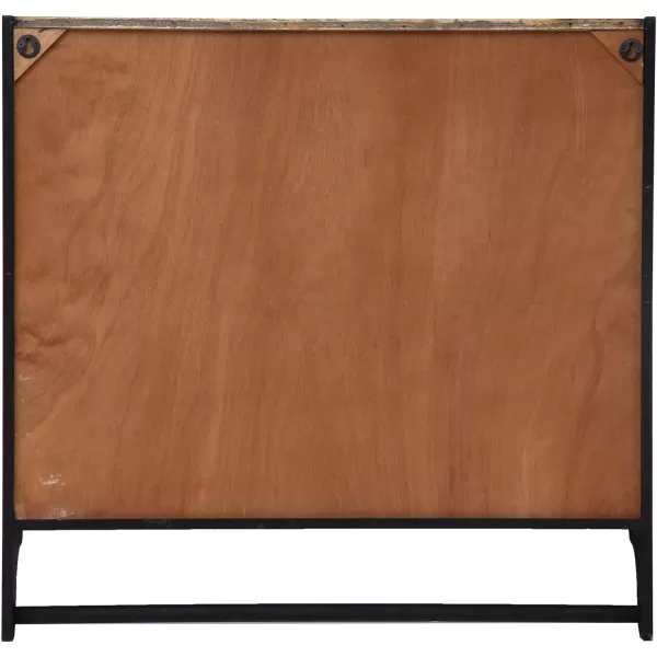 Creative CoOp Modern Farmhouse Wood 3 Shelves and Hanging Rod Black and Natural Wall Shelf