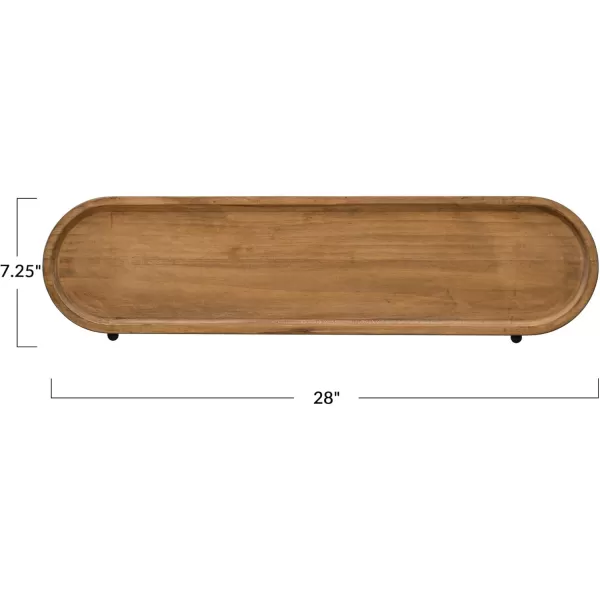 Creative CoOp Modern Oval Wood and Metal Natural Wall Shelf