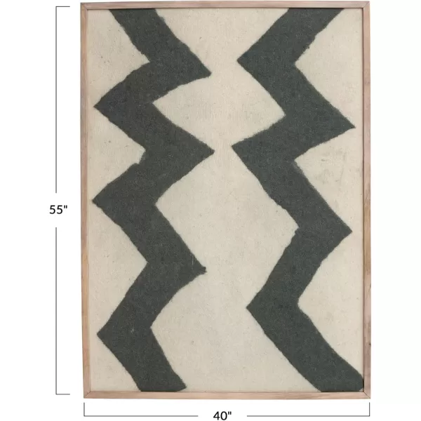 Creative CoOp Modern Wood Chevron Tile Art Multicolor Framed Wall Dcor Ivory