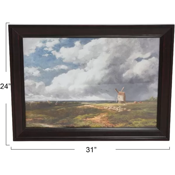 Creative CoOp Nautical Wall Art with Gold Wood Frame and Glass CoverBlack Frame