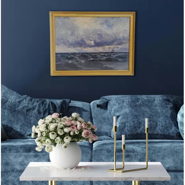 Creative CoOp Nautical Wall Art with Gold Wood Frame and Glass CoverGold Frame