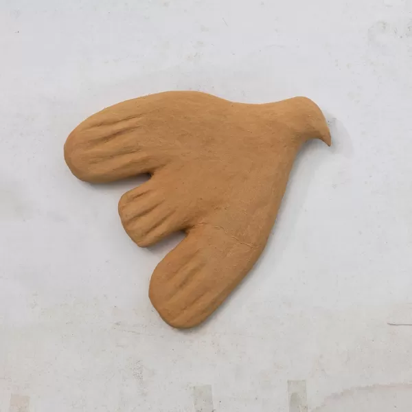 Creative CoOp Paper Mache Dove Art Mustard Wall Dcor Orange