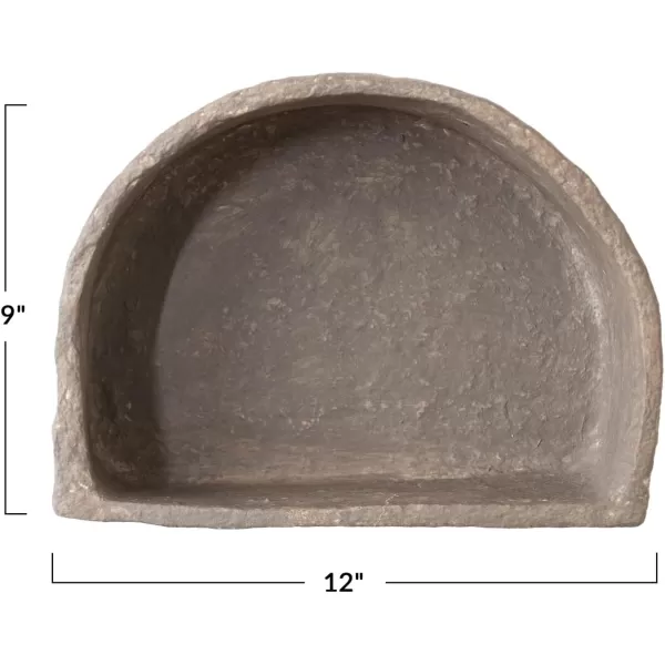 Creative CoOp Paper Mache Half Moon Gray Wall Shelf
